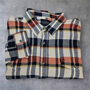 Lucky Brand Mens Plaid Flannel Shirt Long Sleeve Button Down XXL J41